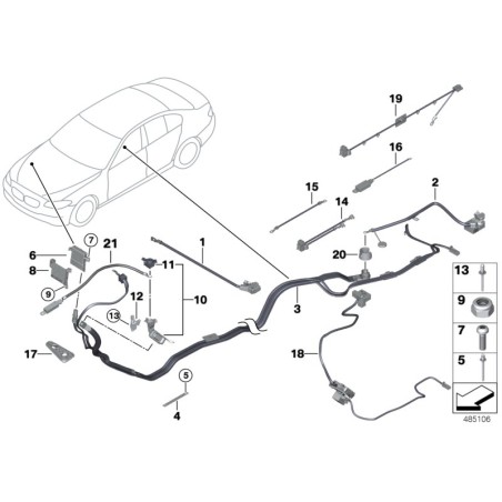Câble de décharge positive de la batterie - Pièce d'origine BMW 61129217036