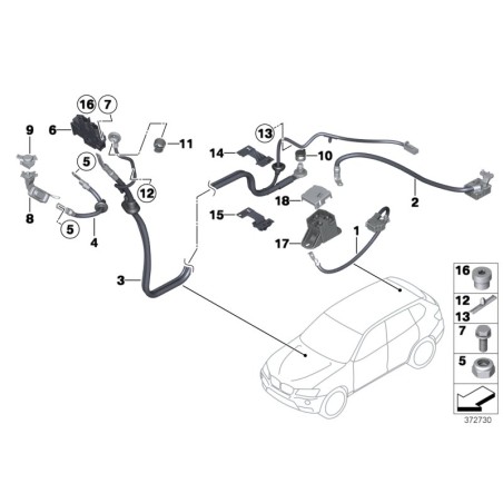 Câble de décharge positive de la batterie - Pièce d'origine BMW 61129321005