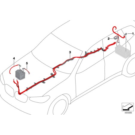Câble positif de batterie de 712 mm - Pièce d'origine BMW 61126839821