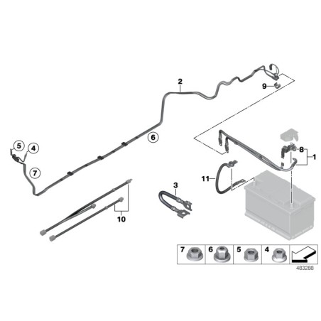 Terminal de sécurité de la batterie - Pièce d'origine BMW 61139208241