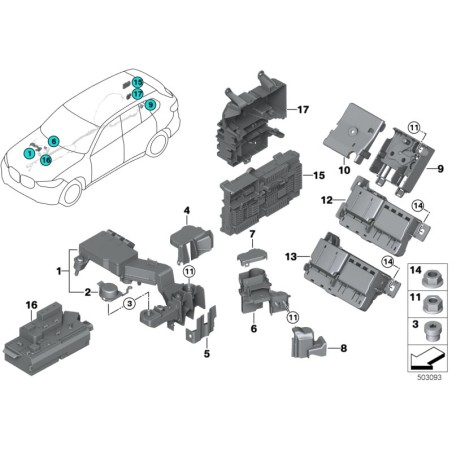 Tension de la batterie pour borne de démarrage - 850W basse - Pièce d'origine BMW 61146841552 Tension de la batterie pour borne de démarrage - 850W basse - Pièce d'origine BMW 61146841552