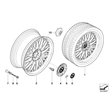 Outil de démontage du capuchon central de roue BBS - Pièce d'origine BMW 36131180626