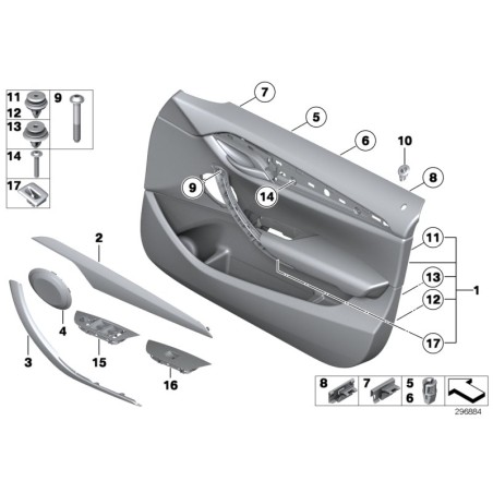 Cache haut-parleur de porte avant beige - Pièce d'origine BMW 51417144563