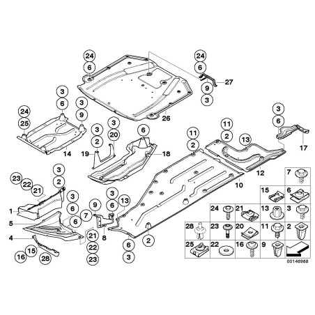 Panneau de ventre droit - Pièce d'origine BMW 51717020534 Panneau de ventre droit - Pièce d'origine BMW 51717020534