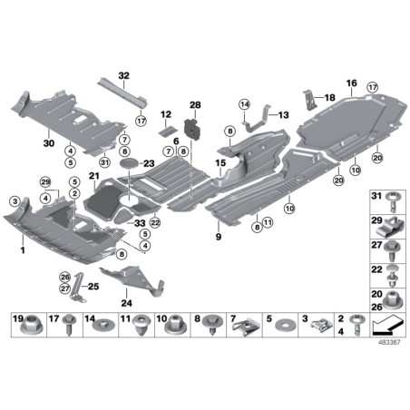 Belly Pan - Pièce d'origine BMW 51757158385 Belly Pan - Pièce d'origine BMW 51757158385