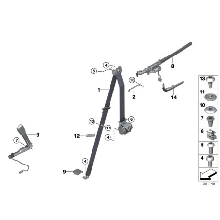 Courroie de transmission droite - Pièce d'origine BMW 72117307916