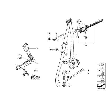 Transmission de courroie à droite - Pièce d'origine BMW 72117330780