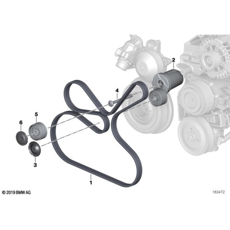 Assemblage de tendeur de courroie - Pièce d'origine BMW 11287800333