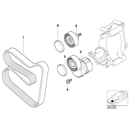 Tendeur de courroie - Pièce d'origine BMW 11281432104