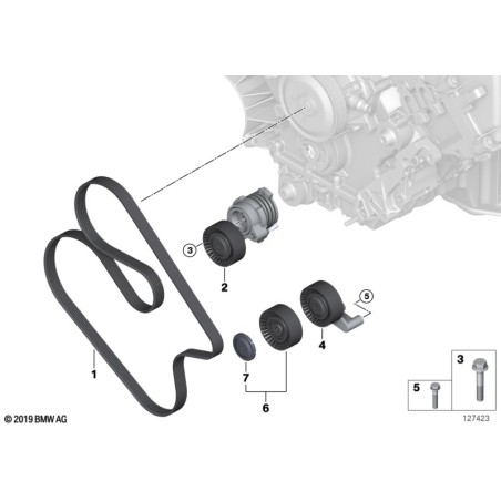 Tendeur de courroie - Pièce d'origine BMW 11287545296 Tendeur de courroie - Pièce d'origine BMW 11287545296