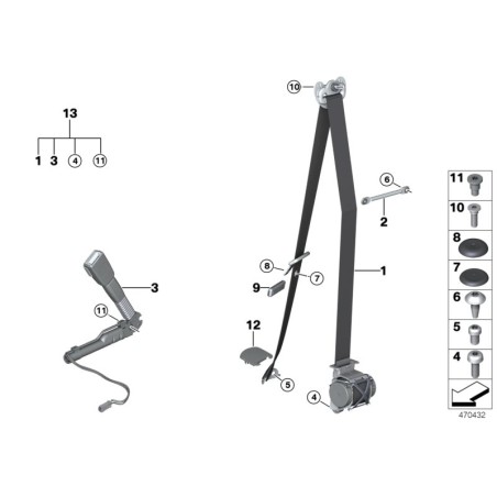 Tendeur de courroie gauche - Pièce d'origine BMW 72117259387