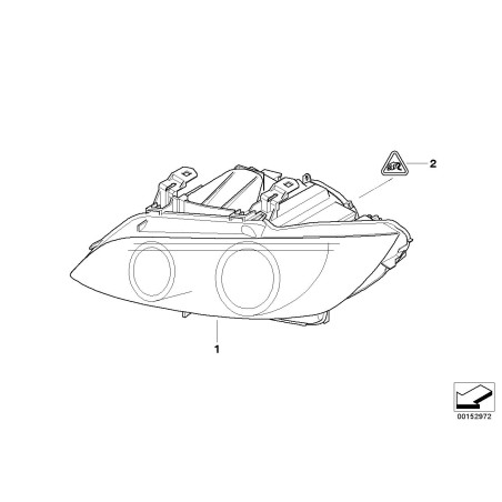 Phare avant gauche adaptatif à courbe bi-xénon - Pièce d'origine BMW 63117182517 Phare avant gauche adaptatif à courbe bi-xénon - Pièce d'origine BMW 63117182517