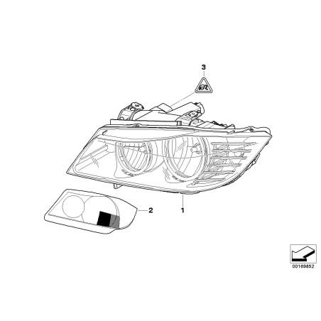 Phare au xénon gauche - Pièce d'origine BMW 63117240261 Phare au xénon gauche - Pièce d'origine BMW 63117240261