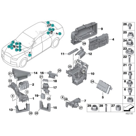 B+ Terminal de jonction - Pièce d'origine BMW 61149353742