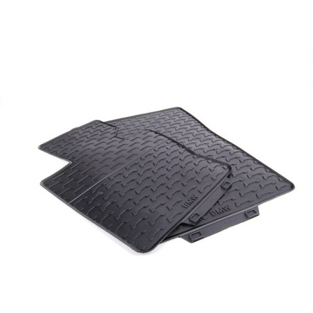 Tapis de sol en caoutchouc toutes saisons noirs - Pièce d'origine BMW 51470428949 pour l'avant. Tapis de sol en caoutchouc toutes saisons noirs - Pièce d'origine BMW 51470428949 pour l'avant.