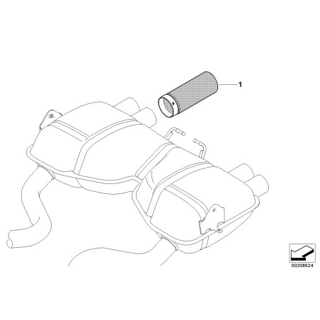 Embouts d'échappement en chrome noir 1 pièce - Pièce d'origine BMW 18107842862 Embouts d'échappement en chrome noir 1 pièce - Pièce d'origine BMW 18107842862