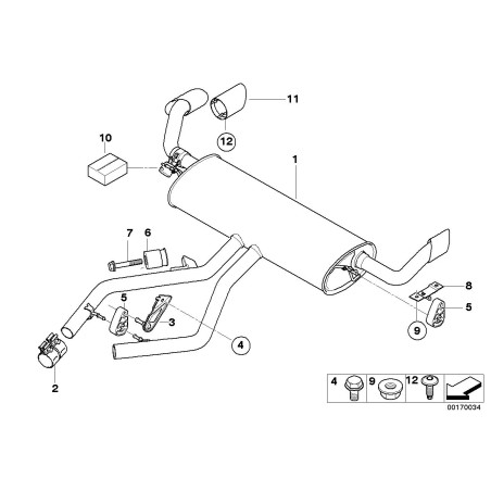 Embouts d'échappement en chrome noir - Pièce d'origine BMW 18307534961 Embouts d'échappement en chrome noir - Pièce d'origine BMW 18307534961