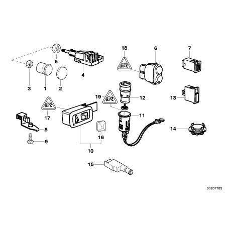 Cache noir pour bouton d'interrupteur - Pièce d'origine BMW 61318400003 Cache noir pour bouton d'interrupteur - Pièce d'origine BMW 61318400003