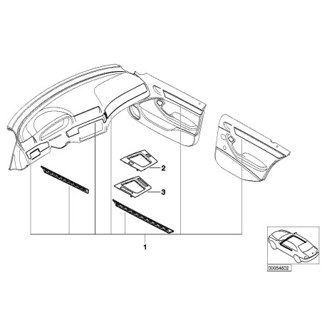 Kit de garniture intérieure en cube noir - Pièce d'origine BMW 51417830180