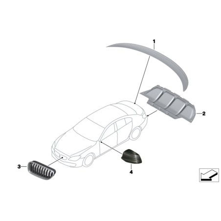 Grilles de calandre avant noires - Ensemble de deux pièces d'origine BMW 51712352810 / 51712352809 Grilles de calandre avant noires - Ensemble de deux pièces d'origine BMW 51712352810 / 51712352809