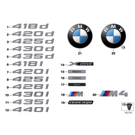 Autocollant d'emblème d'étiquette Black Label - Pièce d'origine BMW 51148068579 Autocollant d'emblème d'étiquette Black Label - Pièce d'origine BMW 51148068579