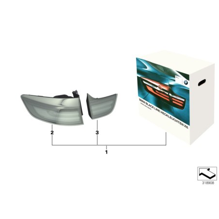 Ensemble de feux arrière de ligne noire - Pièce d'origine BMW 63212326585 Ensemble de feux arrière de ligne noire - Pièce d'origine BMW 63212326585