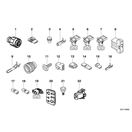 Pack de 10 bornes de fiche noire - Pièce d'origine BMW 10x61131378416