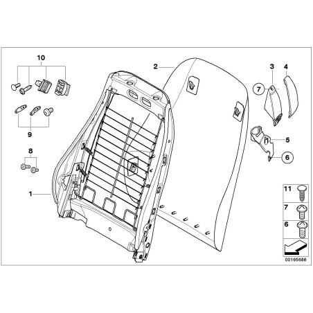 Garniture de poignée de boucle de guide de ceinture de sécurité droite O/S noire - Pièce d'origine BMW 52107165348 Garniture de poignée de boucle de guide de ceinture de sécurité droite O/S noire - Pièce d'origine BMW 52107165348