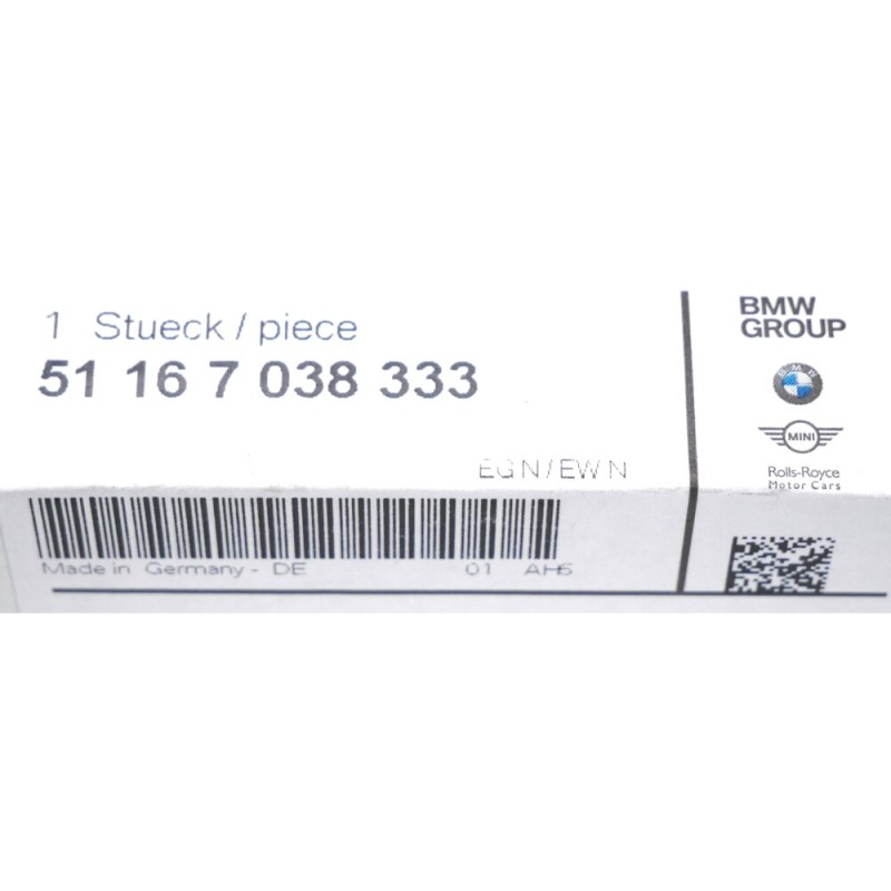 Cache-rouleau de séparation de rangement noir - Pièce d'origine BMW 51167038333