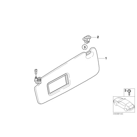 Clip de fixation de pare-soleil noir - Pièce d'origine BMW 51169151525
