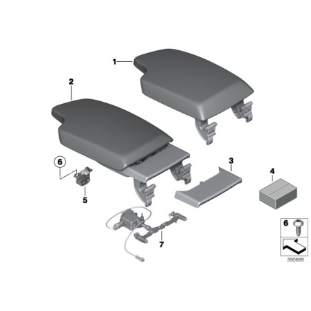Cache de garniture noire pour unité coulissante - Pièce d'origine BMW 51169253558