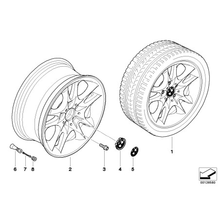 Boulon de roue noir 1 pièce - Pièce d'origine BMW 36136781152