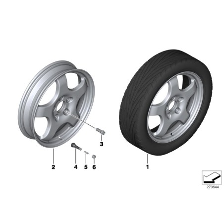 Boulon de roue noir - Pièce d'origine BMW 36136781150