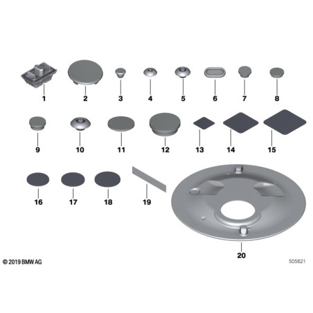 Bouchon aveugle 20mm - Pièce d'origine BMW 07147140850