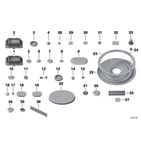 Bouchon aveugle - Pièce d'origine BMW 51711872829