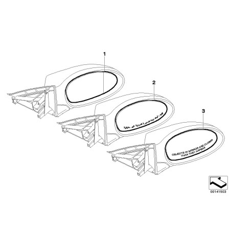 Miroir d'angle mort gauche - Pièce d'origine BMW 51167144303