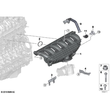 Tuyau de ventilation des gaz de carter - Pièce d'origine BMW 11157553949 Tuyau de ventilation des gaz de carter - Pièce d'origine BMW 11157553949