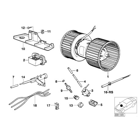 Moteur de soufflerie - Pièce d'origine BMW 64111388175