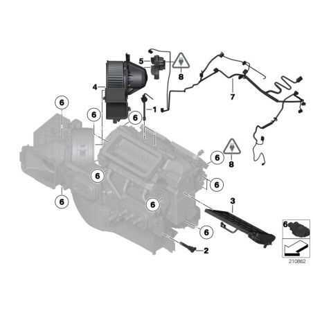 Moteur de soufflante - Pièce d'origine BMW 64116971108 Moteur de soufflante - Pièce d'origine BMW 64116971108