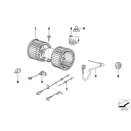 Résistance du moteur de soufflante - Pièce d'origine BMW 64116929486