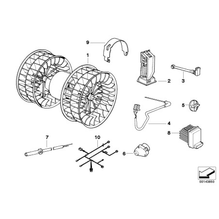 Résistance du moteur de soufflante - Pièce d'origine BMW 64116929540