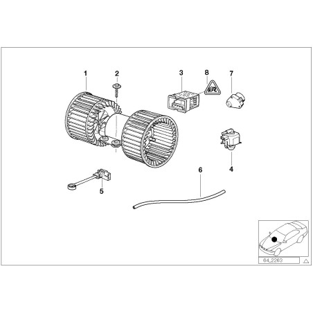 Résistance du moteur de soufflante - Pièce d'origine BMW 64118385549 Résistance du moteur de soufflante - Pièce d'origine BMW 64118385549