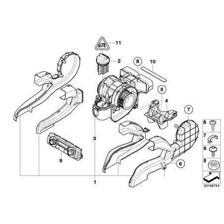 Moteur de soufflante avec boîtier - Pièce d'origine BMW 64106977950 Moteur de soufflante avec boîtier - Pièce d'origine BMW 64106977950