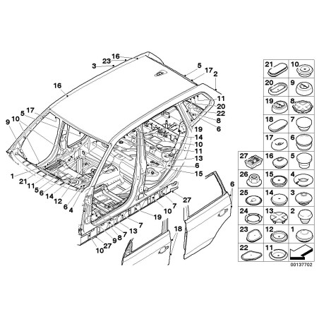 Bouchon de carrosserie - Pièce d'origine BMW 51718238450