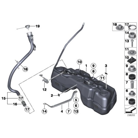 Écrou de fixation de carrosserie - Pièce d'origine BMW 51711958025