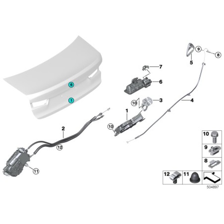 Bouton poussoir de hayon/coffre - Pièce d'origine BMW 51247405634