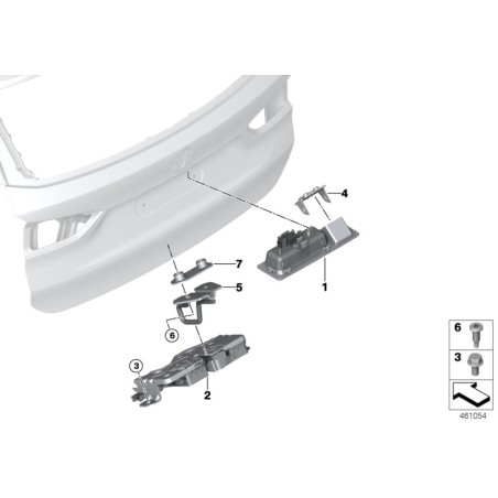 Bouton poussoir de hayon de coffre - Pièce d'origine BMW 51247463163