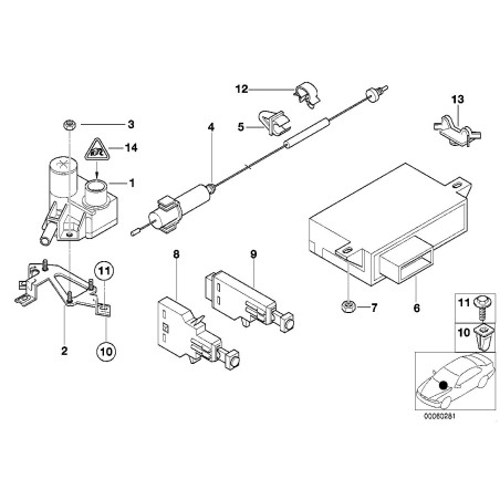 Câble Bowden pour régulateur de vitesse - Pièce d'origine BMW 65718380081 Câble Bowden pour régulateur de vitesse - Pièce d'origine BMW 65718380081