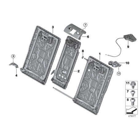 Câble de déverrouillage Bowden - Pièce d'origine BMW 52207283922