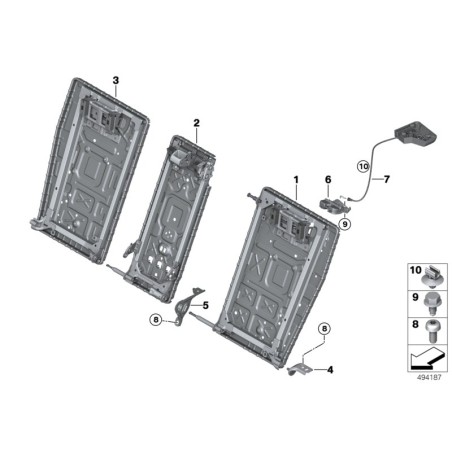 Câble de déverrouillage Bowden - Pièce d'origine BMW 52207392145